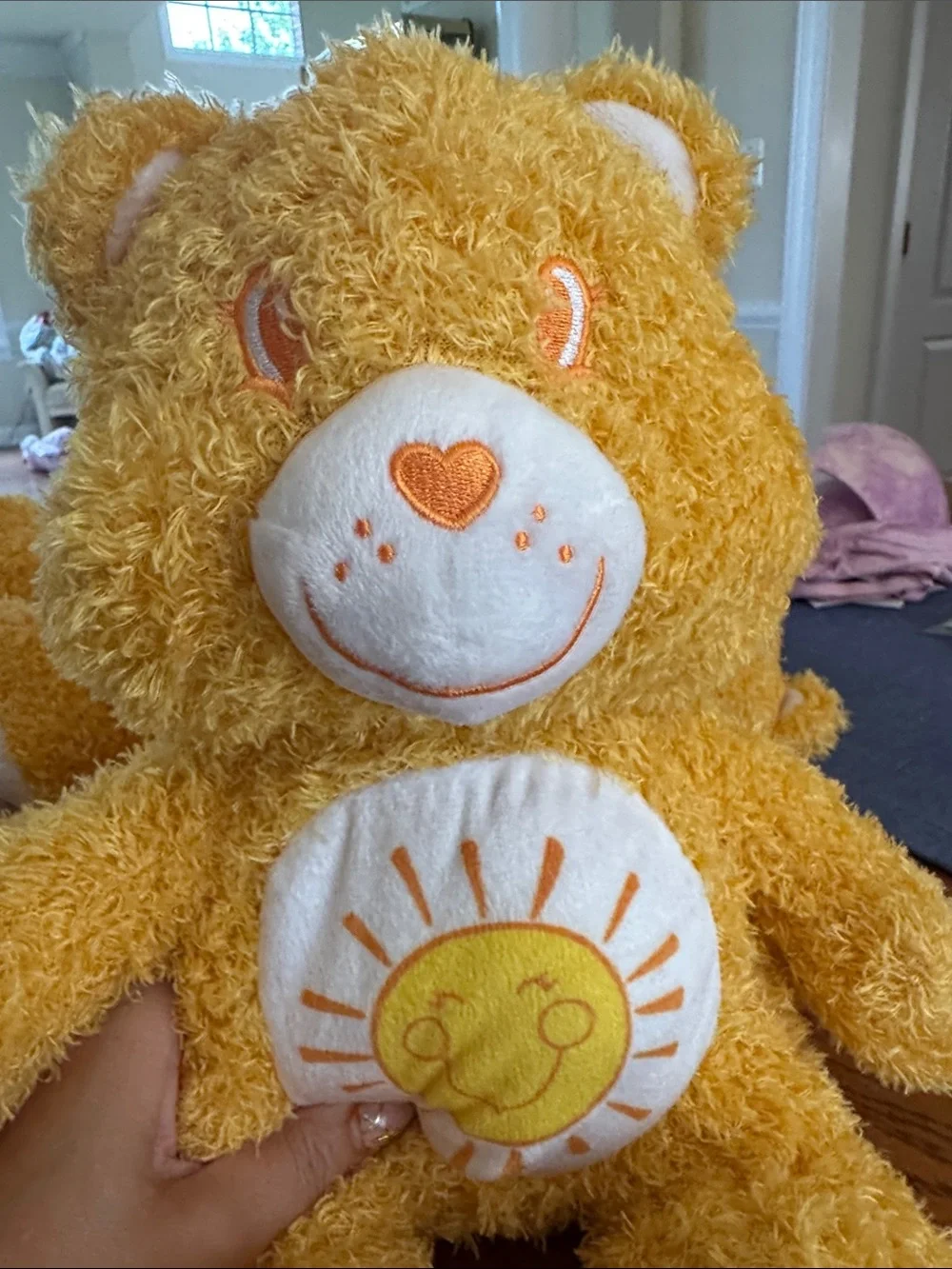 3 Care Bears Sunny Bear Plush Backpack - Bright Yellow Sun Design